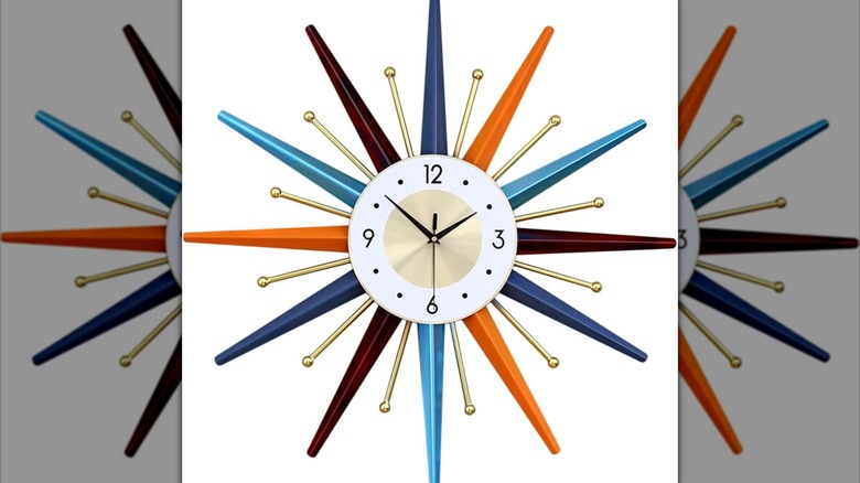 colorful starburst analog clock