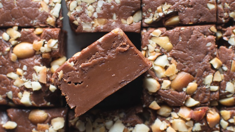 close up of chocolate fudge