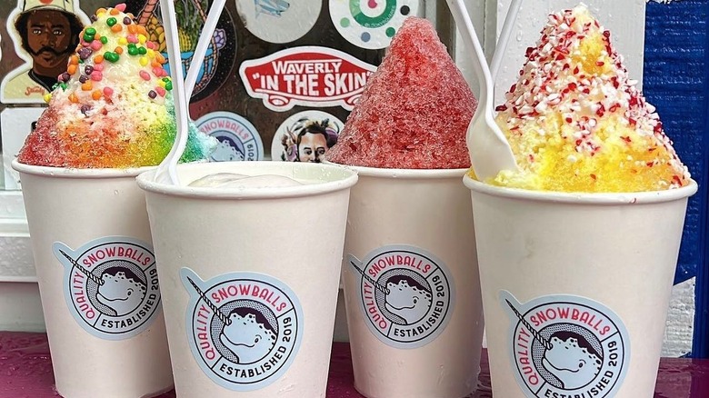 selection of snowball shaved ices