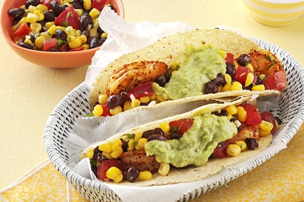 California Shrimp Tacos with Corn Salsa Recipe