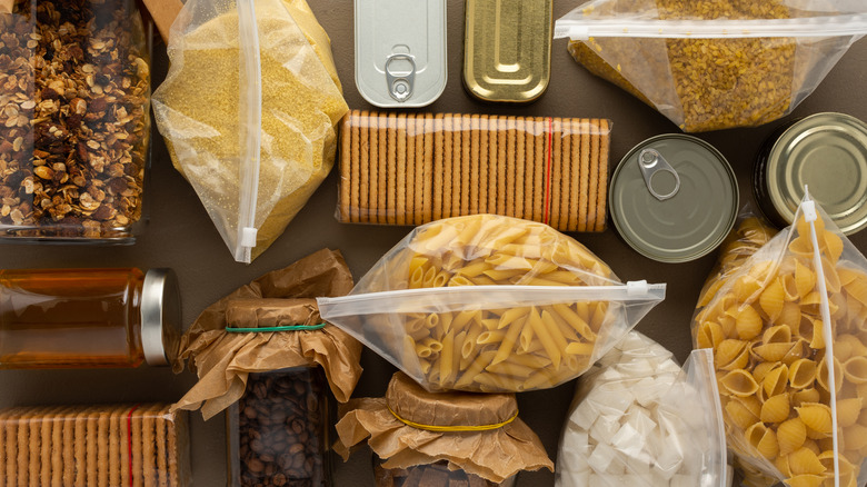 non-perishable foods on counter