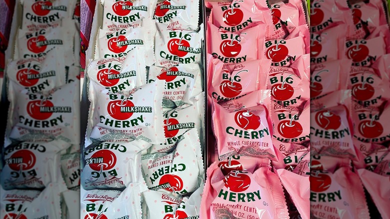 Big Cherry candies in boxes