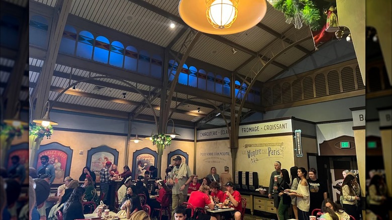 The interior of Les Halles Boulangerie Patisserie in Epcot's France Pavilion