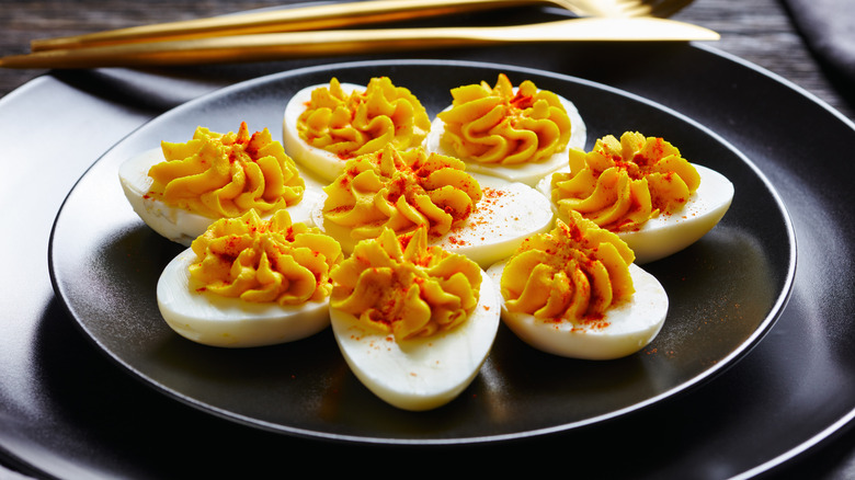 Deviled eggs on a plate