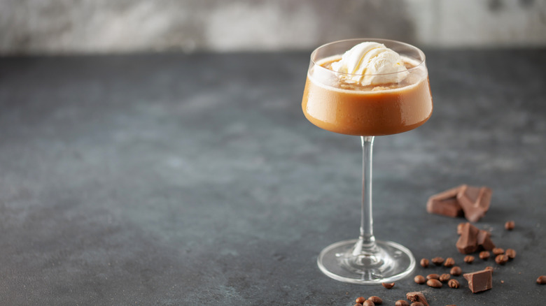 A glass of affogato martini