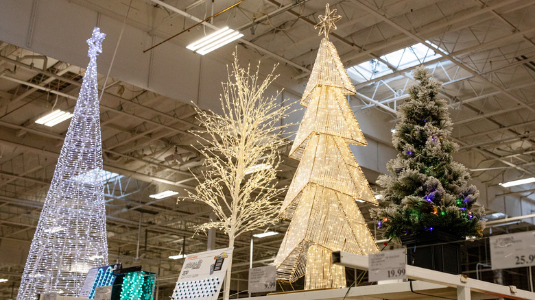 Artificial Christmas treets on display at Costco