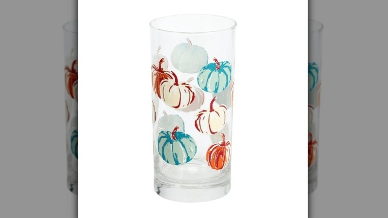 Pumpkin glass on white background