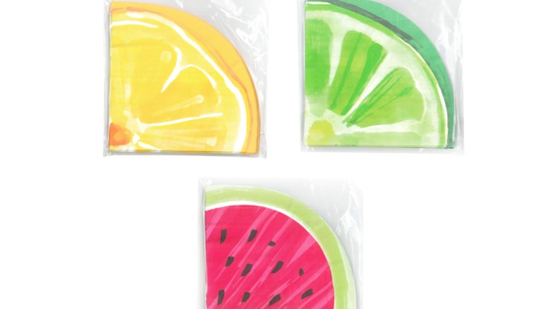 fruit-shaped napkins at dollar tree