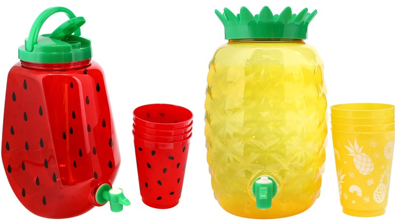 fruit-shaped drink dispensers from Dollar Tree