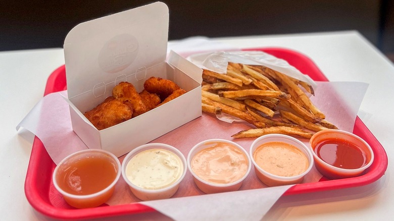 P. Terry's Burger Stand meal with sauces