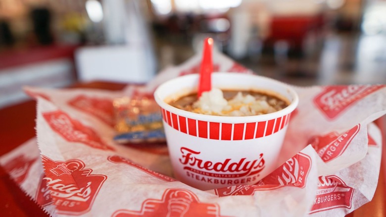 Cup of Freddy's chili