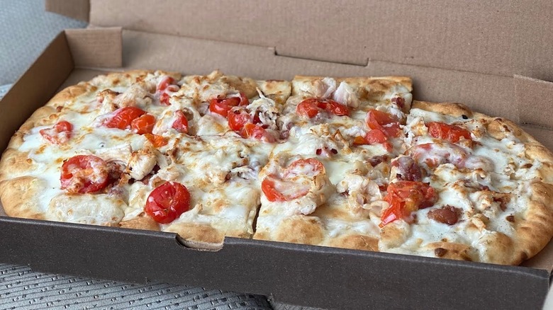 Panera flatbread pizza in box