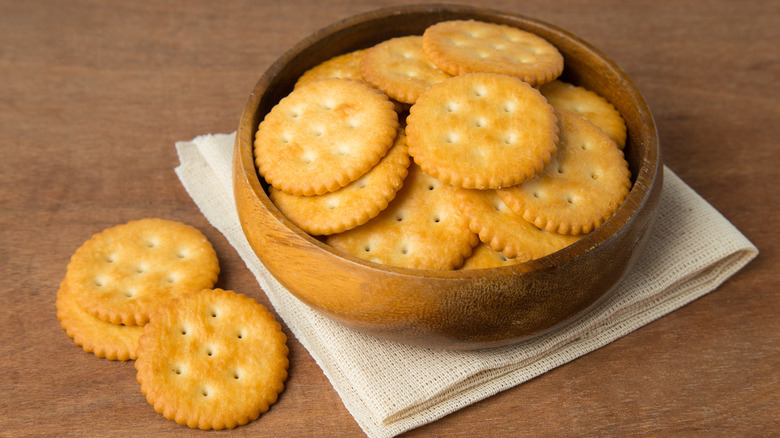 Ritz crackers in a bowl