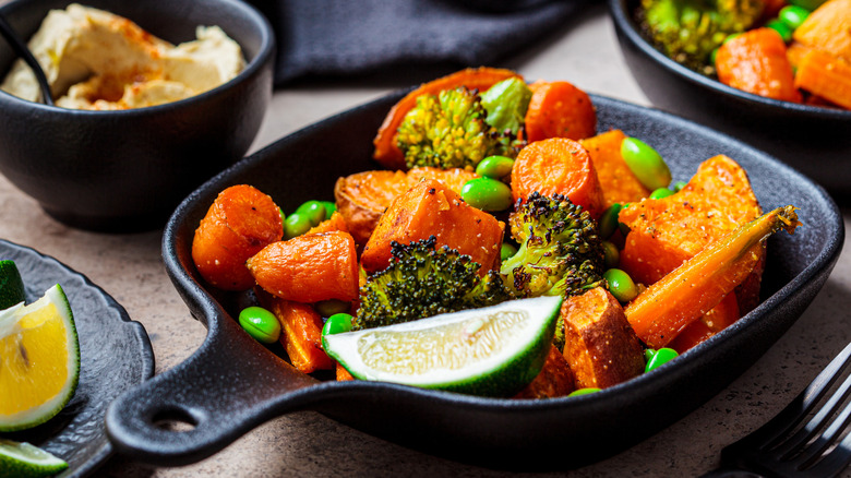 Roasted vegetables in cast iron