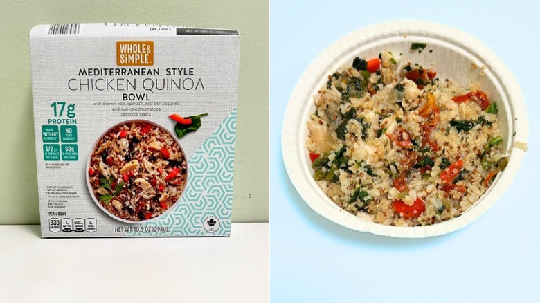 Box and bowl of Whole & Simple Mediterranean Style Chicken Quinoa