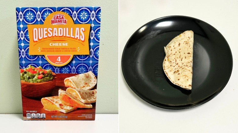 Box and plate with Casa Mamita Cheese Quesadillas