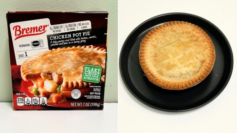 Box and plate with Bremer Chicken Pot Pie