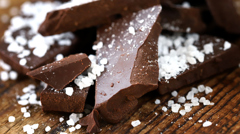 Salt mixed with chocolate