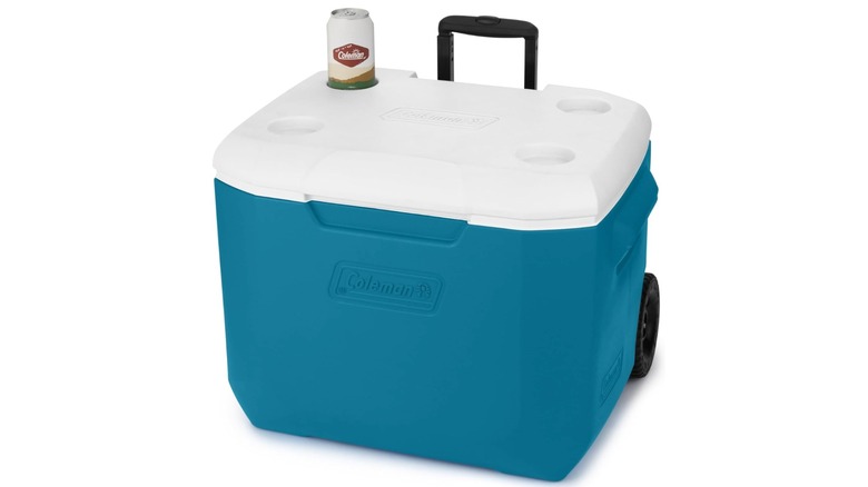 Coleman Chiller 60-Quart Cooler in blue on a white background
