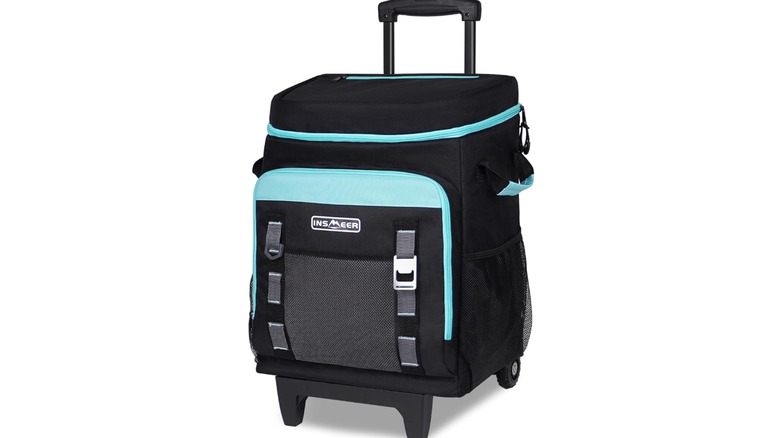 Insmeer 50-Liter Cooler in black and blue on a white background