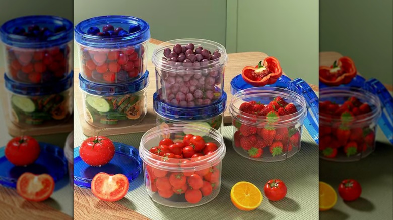 Adrinfly Airtight Plastic Freezer Storage Containers