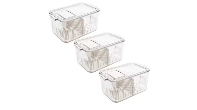 LEXI HOME Acrylic Produce Food Storage Container 3-pack
