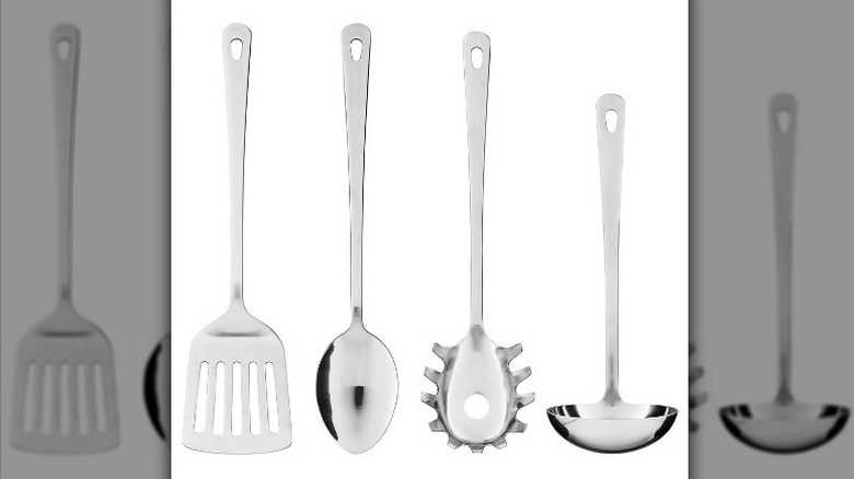 GRUNKA four-piece kitchen utensil set on white background
