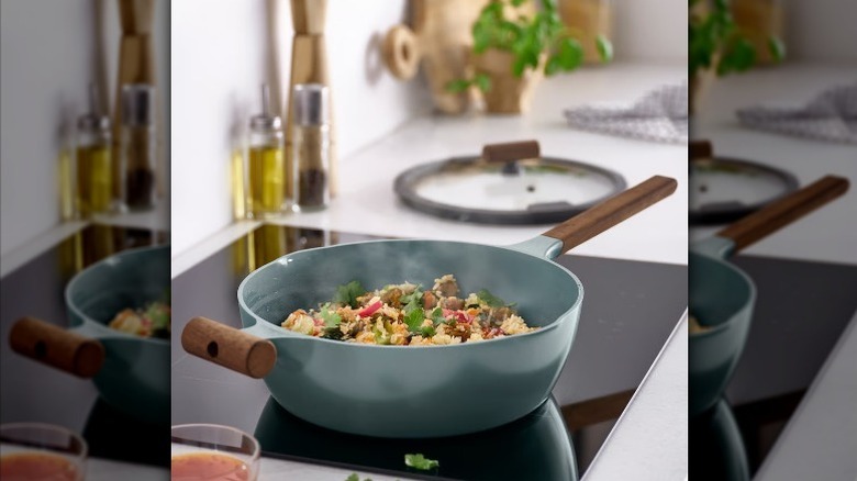 KLIPPFISK nonstick saute pan on stovetop with food