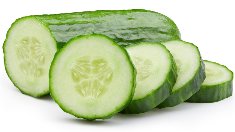 Fresh cucumber slices