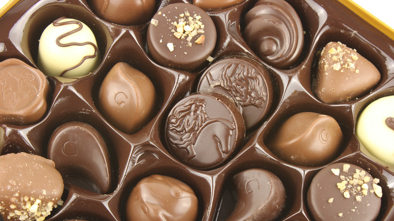 close up box Godiva chocolates