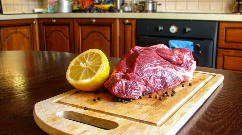 Butchered grass fed organic cow