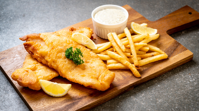 Fish and chips on board