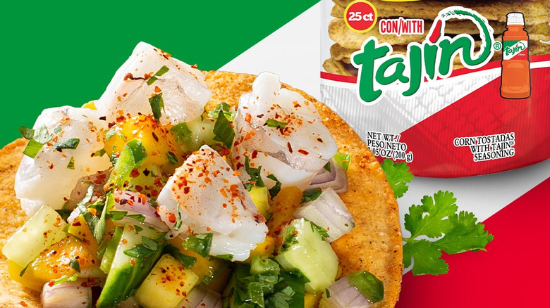 ceviche tostadas with Tajín