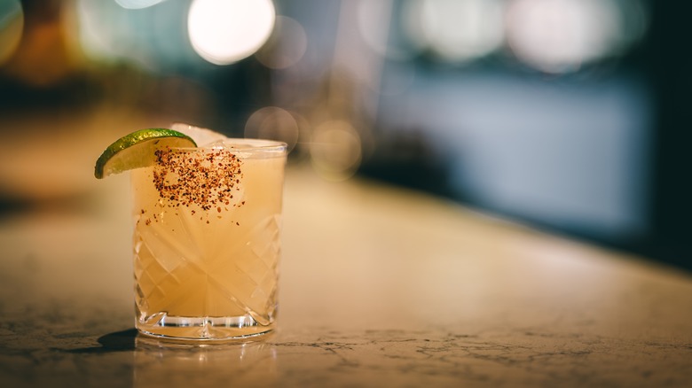 margarita with lime and Tajín