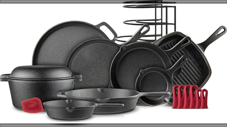 Product image of the Cuisinel 18-piece cast-iron cookware set