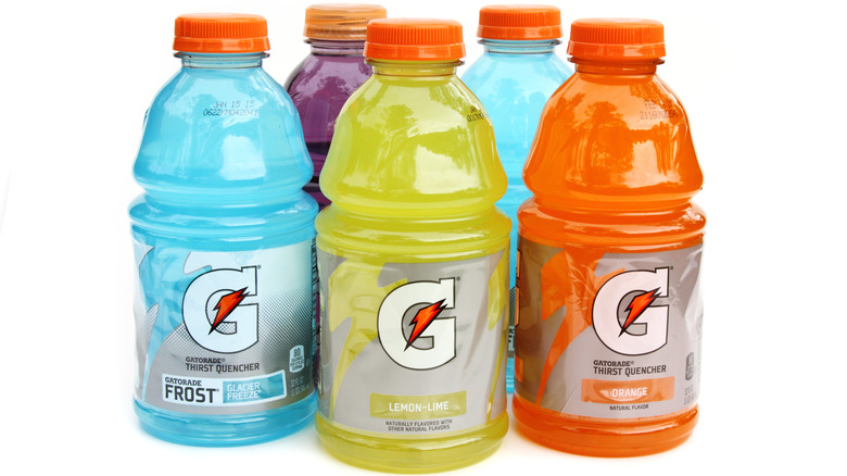 gatorade bottles on white backdrop