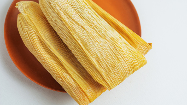 Corn husk wrapped tamales