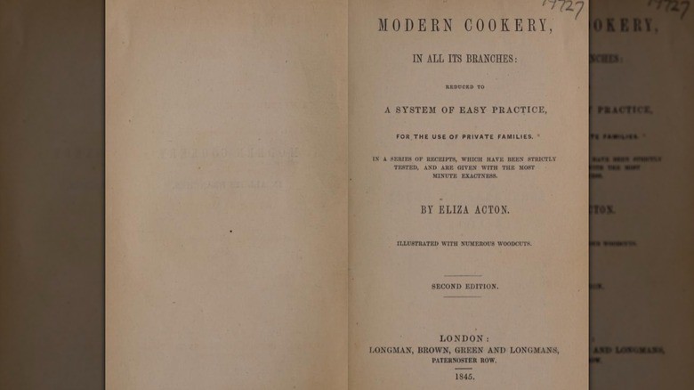 A first edition title page of Modern Cookery