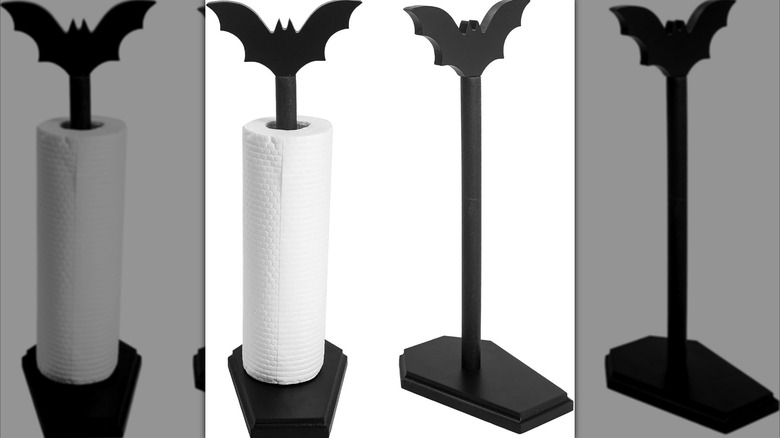 Bat paper towel holder on white