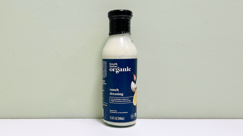 A bottle of Good and Gather Organic Ranch Dressing