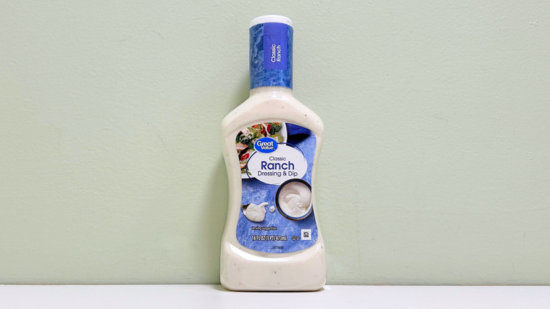 A bottle of Great Value Classic Ranch Dressing and Dip