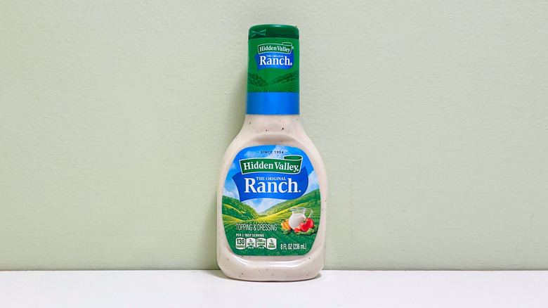 A bottle of Hidden Valley Ranch Dressing