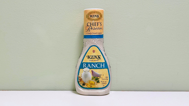 A bottle of Ken's Steak House Chef's Reserve Ranch Dressing