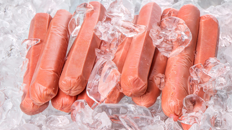 Hot dogs on ice