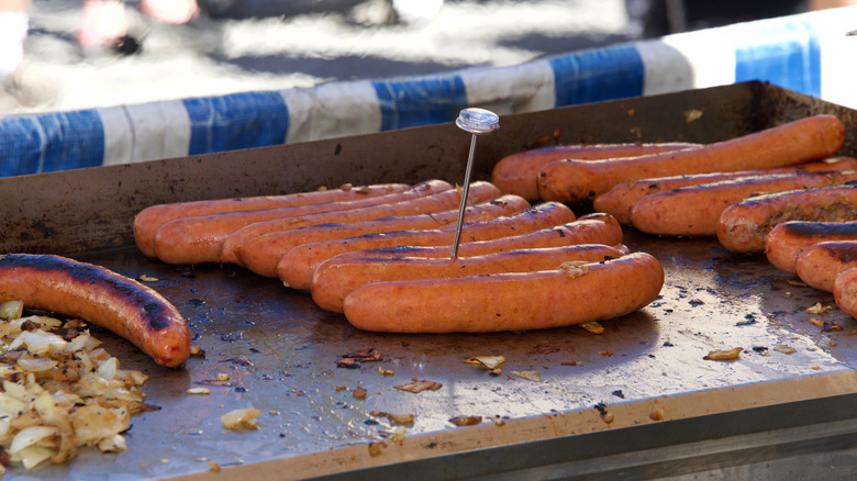 Food thermometer in hot dog