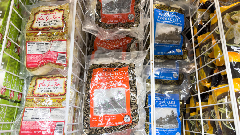 Chicken and pork gyoza potstickers in Trader Joe's frozen section