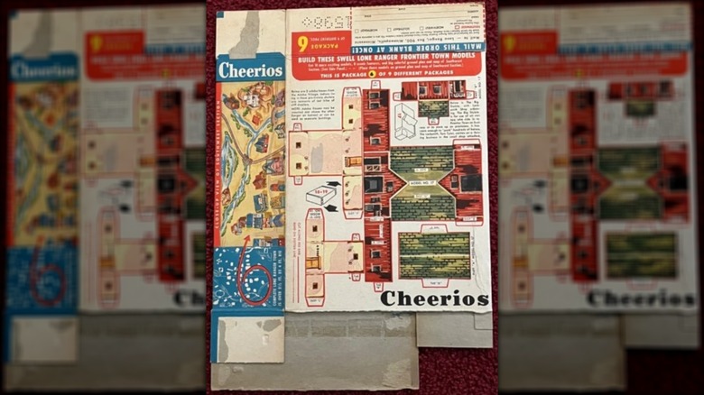 An example of a Lone Ranger frontier town vintage cereal box toy