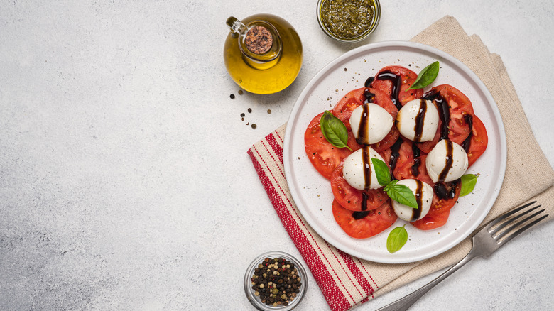 Caprese with oil and balsamic