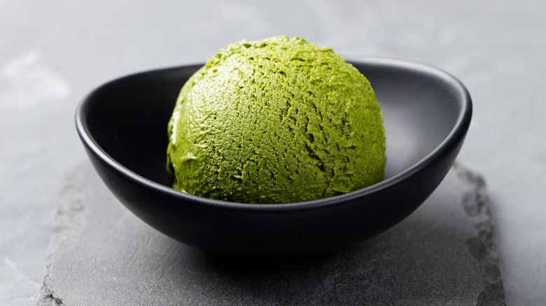 Scoop of green sorbet