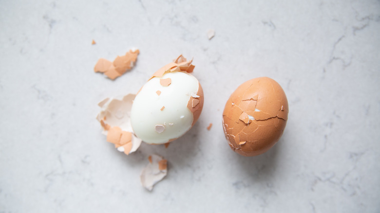 hard-boiled eggs and shells